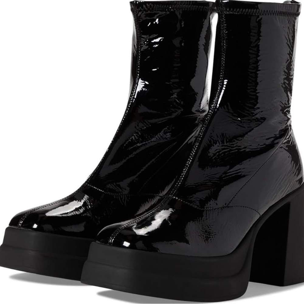 Free People Black Patent Heeled Boots